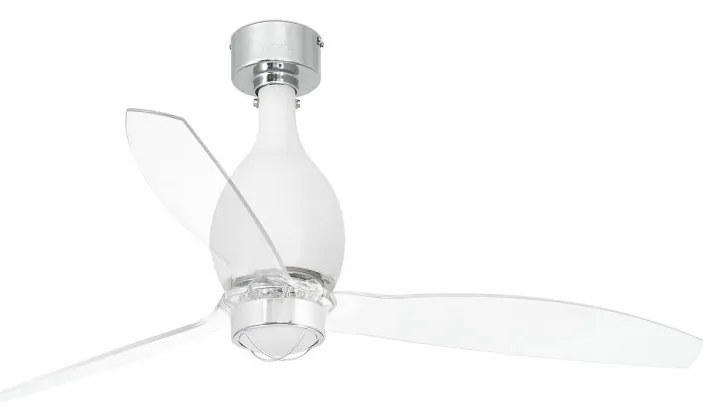 Lustra cu Ventilator si telecomanda MINI ETERFAN M DC SMART alb mat/transparent