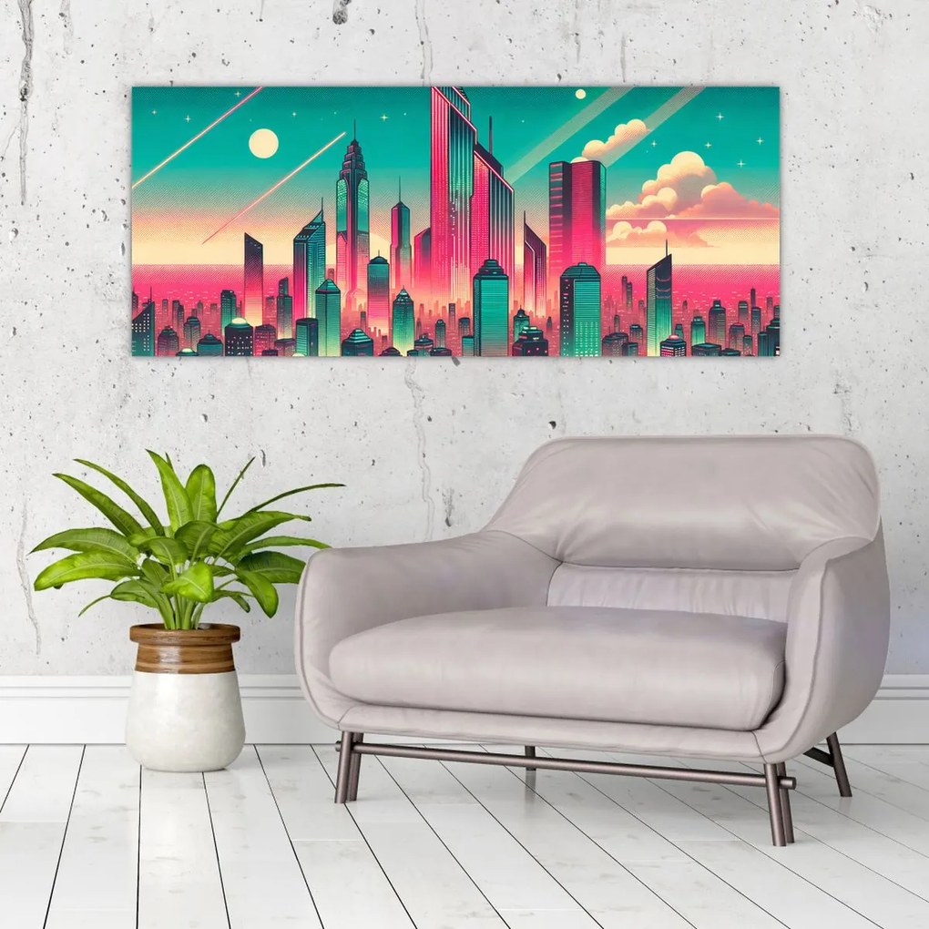 Tablou – Metropolă în stil pop-art (120x50 cm)