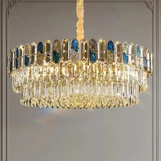 Candelabru Cristal, Elit's Esn9028-5, 6xe27 bec, 50 cm