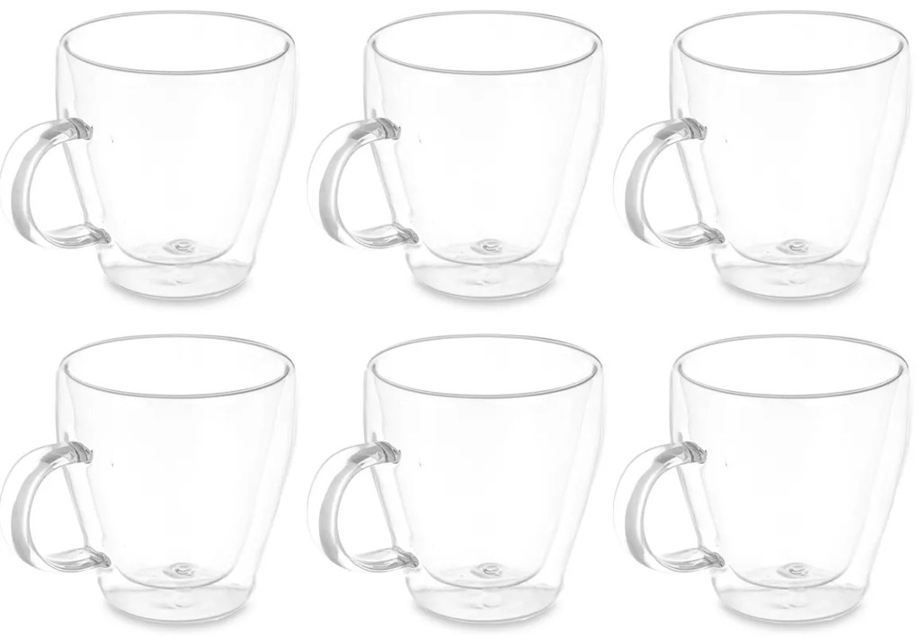 Set cani cu pereti dubli, 6 bucati, 270 ml