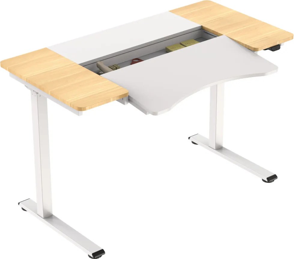 HALDEN birou cu reglare electrică a înălțimii, 120x60 cm alb-burlywood