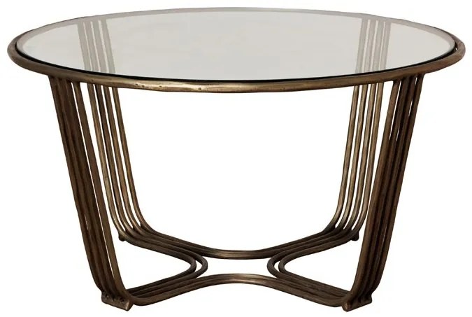 Masuta de cafea rotunda, din sticla, Art Nouveau