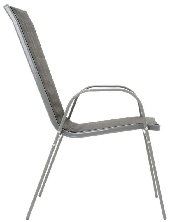 Set de grădină-4 scaune și masă de sticlă-negru