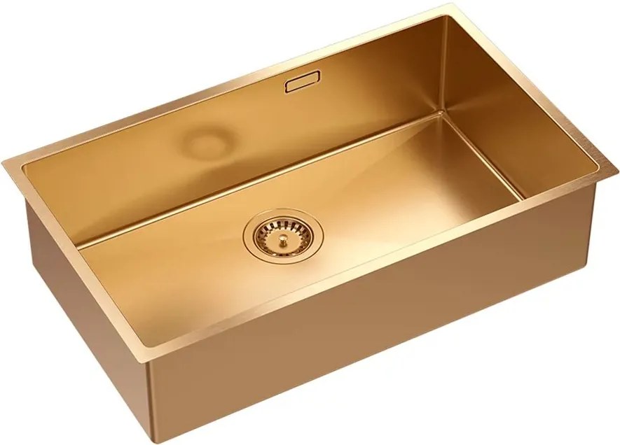 Chiuveta inox sub blat Quadron Unique Anthony 80 finisaj cupru 74x44 cm