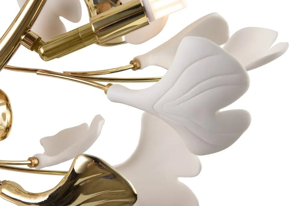 Lustra aplicata cu elemente decorative ceramice albe LEAF