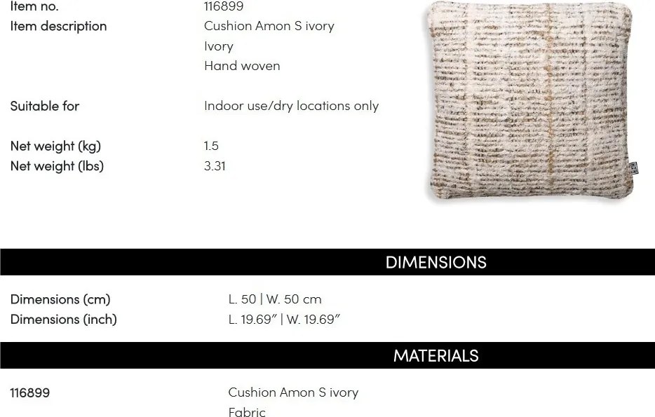 Perna design LUX Amon S, Ivory