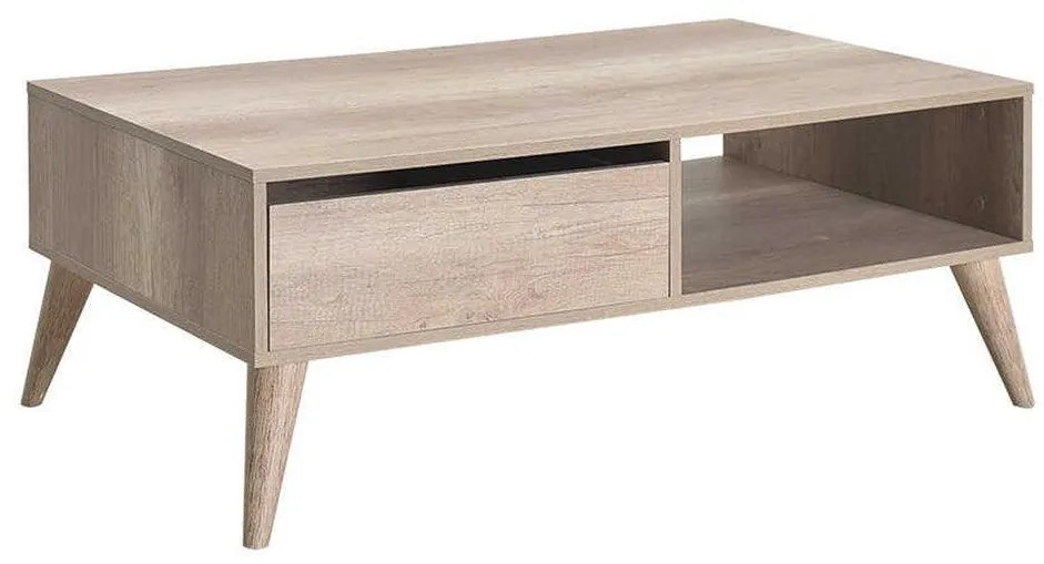 Masuta Cafea cu sertar Adore Living, Alb - Lemn Natural, 110 x 42 x 65 Cm