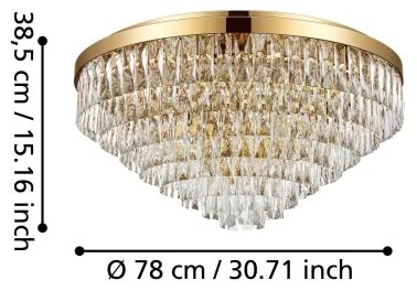 Plafonieră VALPARAISO 16xE14/40W/230V aurie Eglo 39459