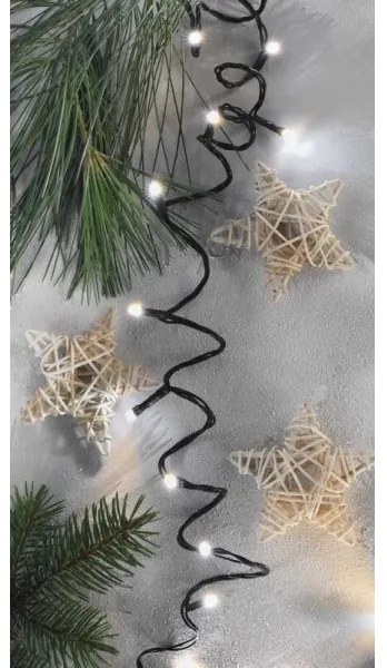 Ghirlandă LED pentru exterior, 80 LED/13 m, IP44, alb cald/alb rece