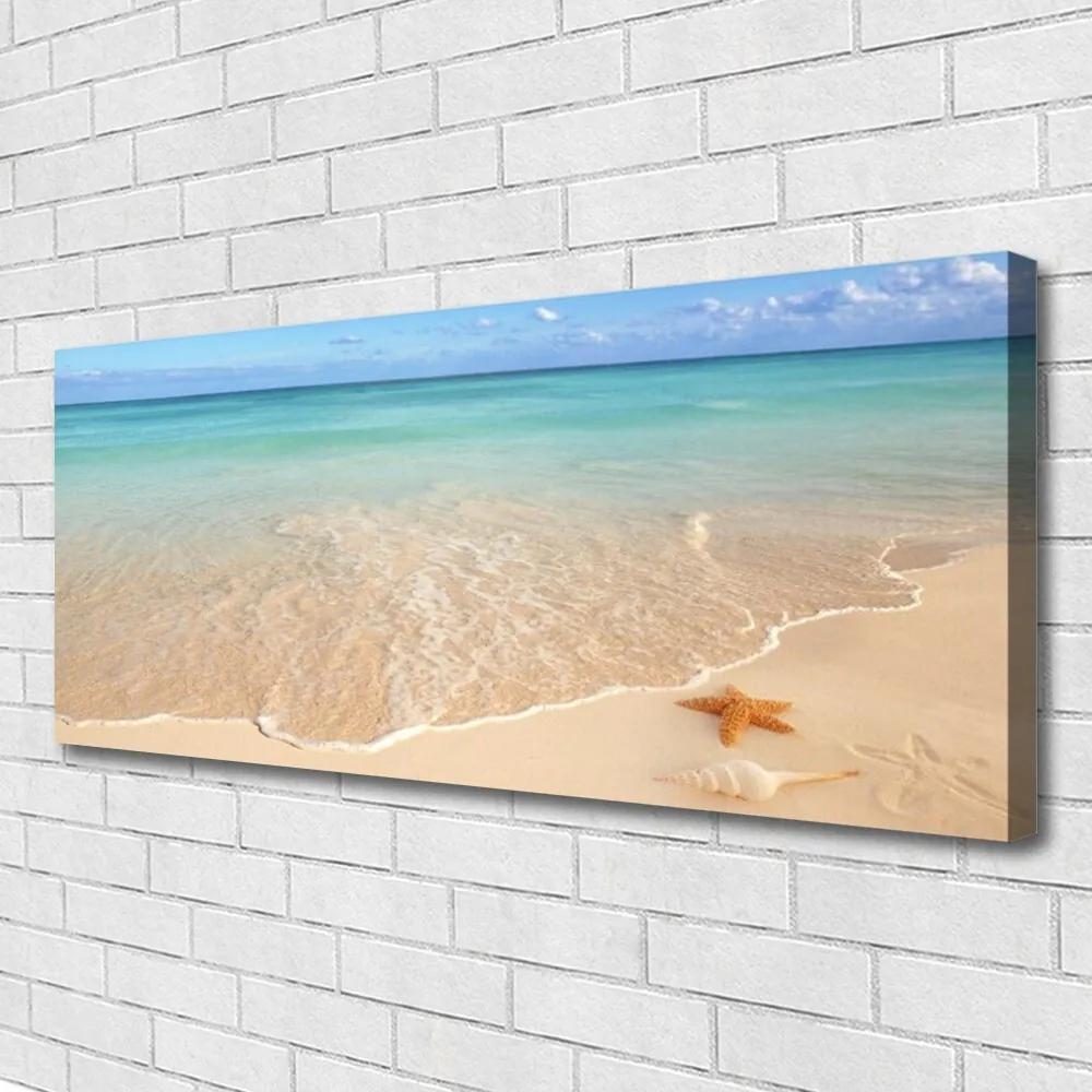 Tablou pe panza canvas Sea Beach Peisaj Starfish Albastru Maro