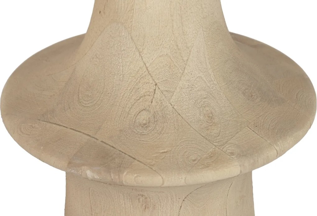 Lampadar din lemn de mango și in, natur, cu picior strunjit și abajur cilindric, finisaj natural, 171 x 52 cm, „Talloires”