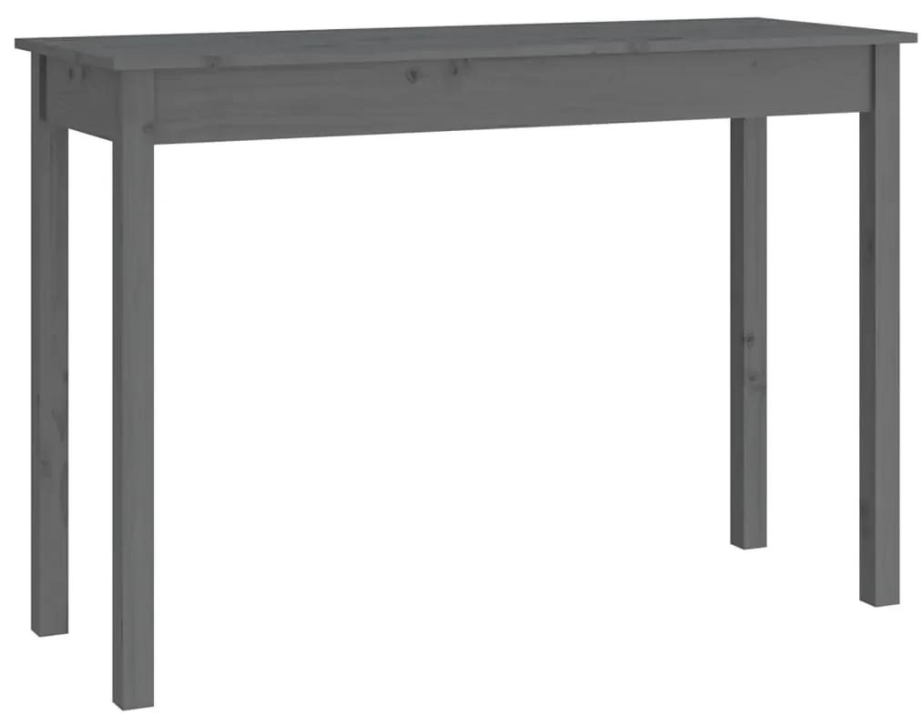 814241 vidaXL Masă consolă, gri, 110x40x75 cm, lemn masiv de pin