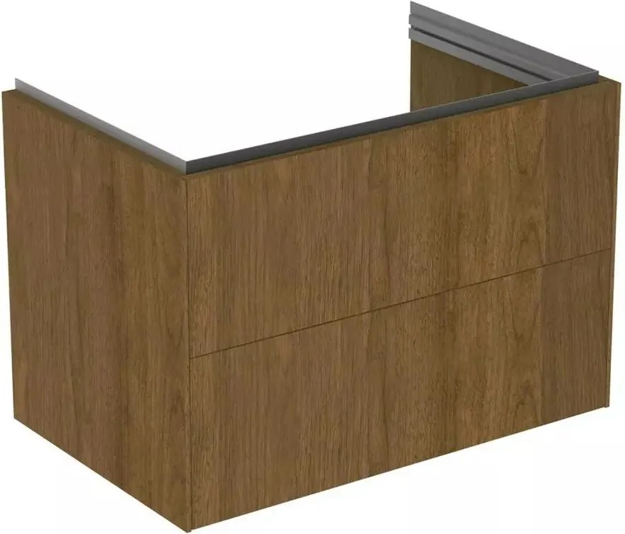 Dulap baza suspendat Ideal Standard Atelier Conca 2 sertare finisaj nuc inchis 80 cm