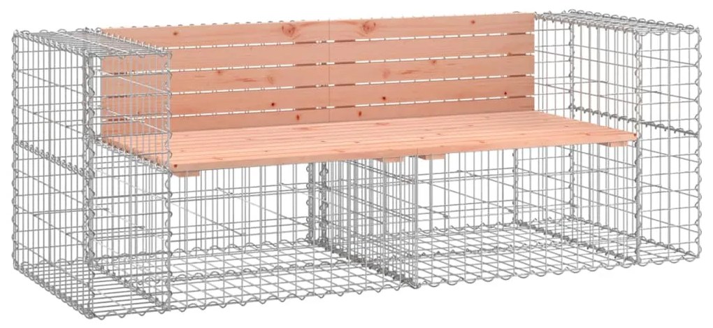 3196237 vidaXL Bancă de grădină cu gabion, 184x71x65,5 cm, lemn masiv Douglas