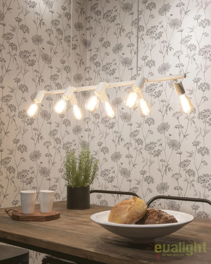 Lustra moderna cu 8 surse de lumina directionabile MIAMI, alb MIAMI/H8/W