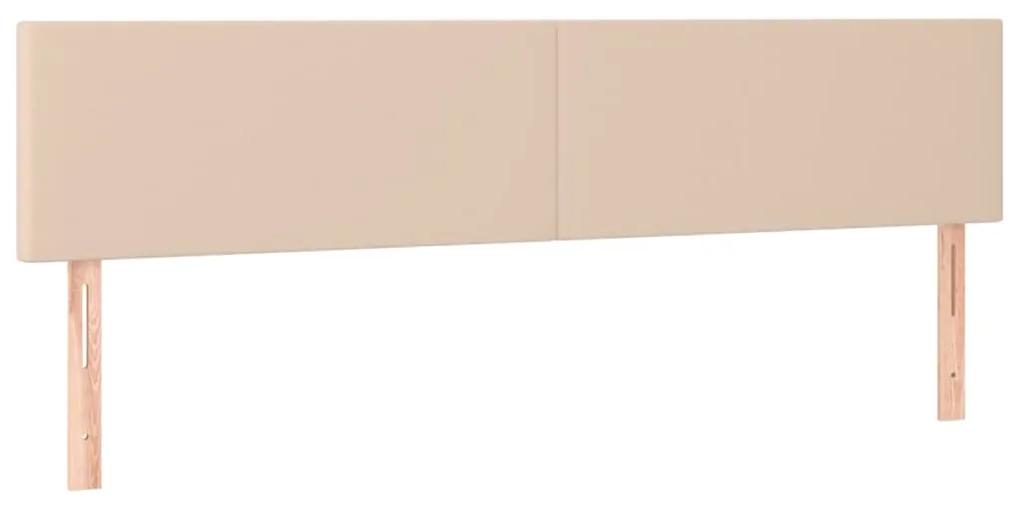 Pat box spring cu saltea, cappuccino, 180x200cm piele ecologica Cappuccino, 180 x 200 cm, Design simplu