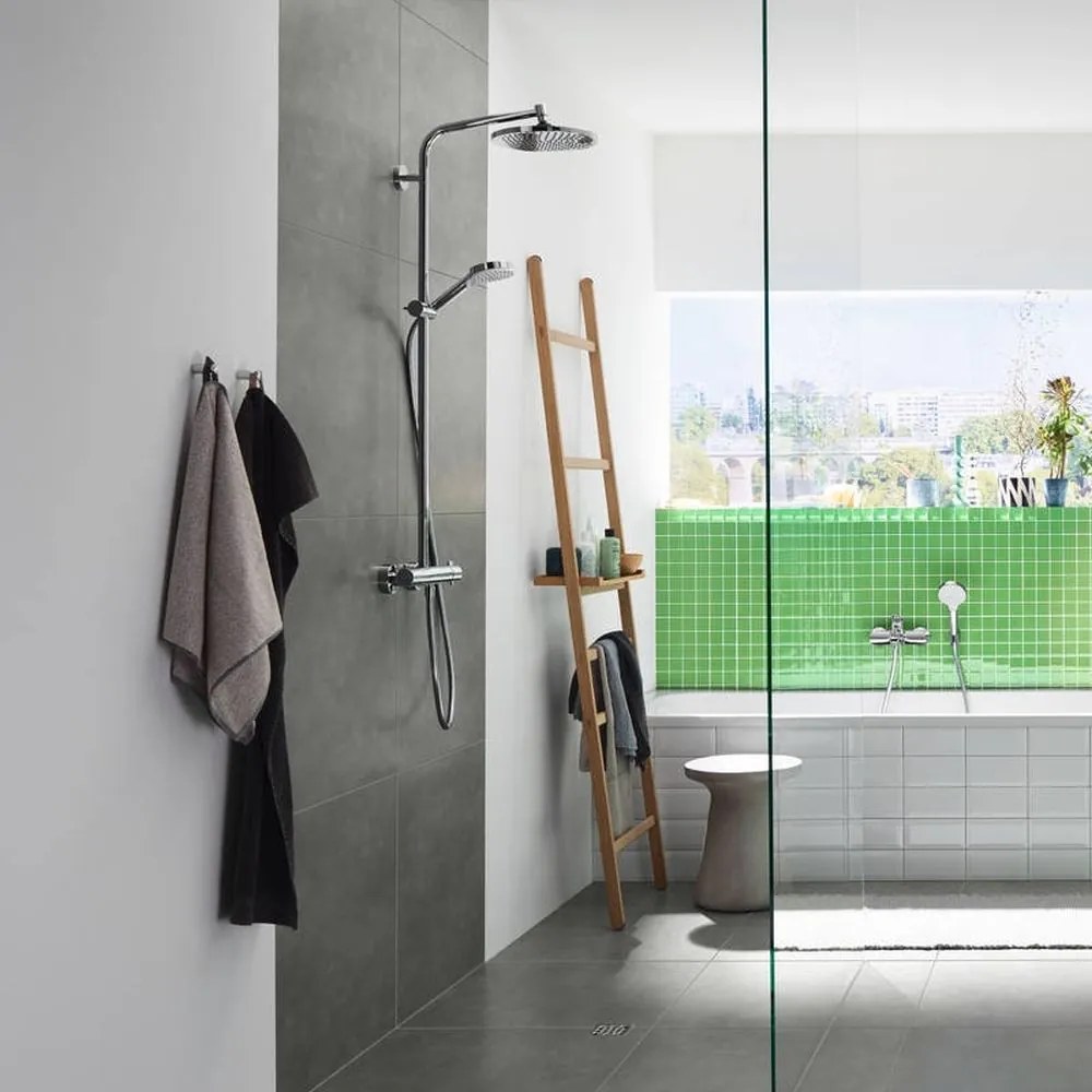 Coloana de dus cu baterie termostata, culoare crom, Hansgrohe Crometta S240