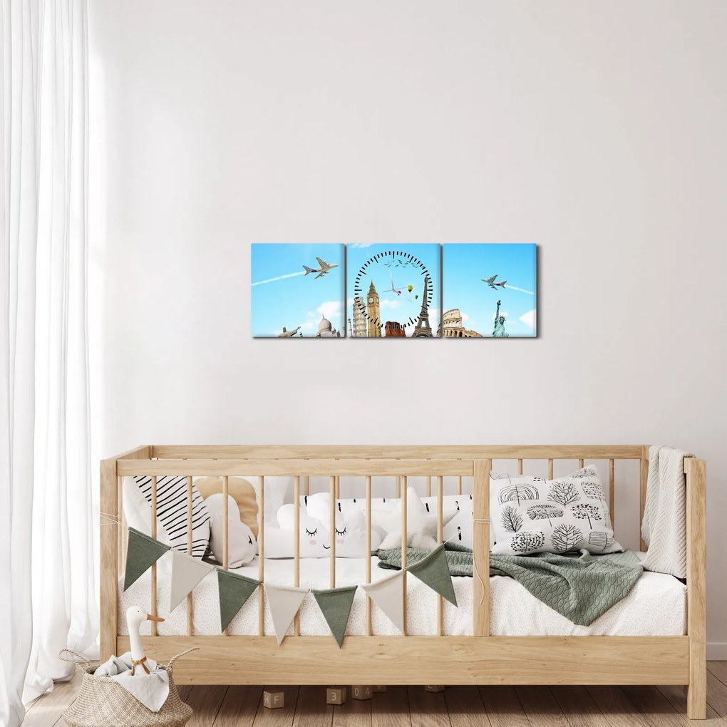 Tablou - Călătorie (cu ceas) (90x30 cm)