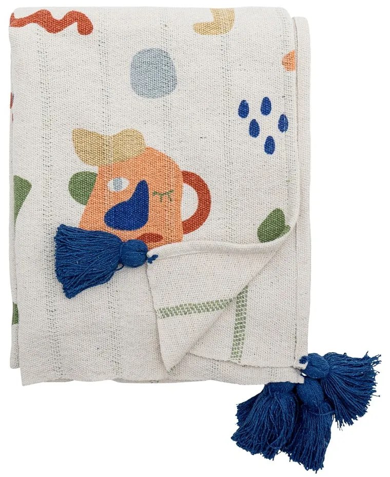 Pătură pentru copii crem din bumbac reciclat 130x160 cm Sylvie – Bloomingville Mini