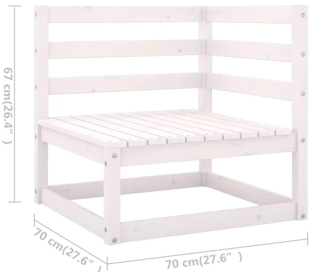 Set mobilier de gradina, 14 piese, alb, lemn masiv de pin Alb, 1, nu