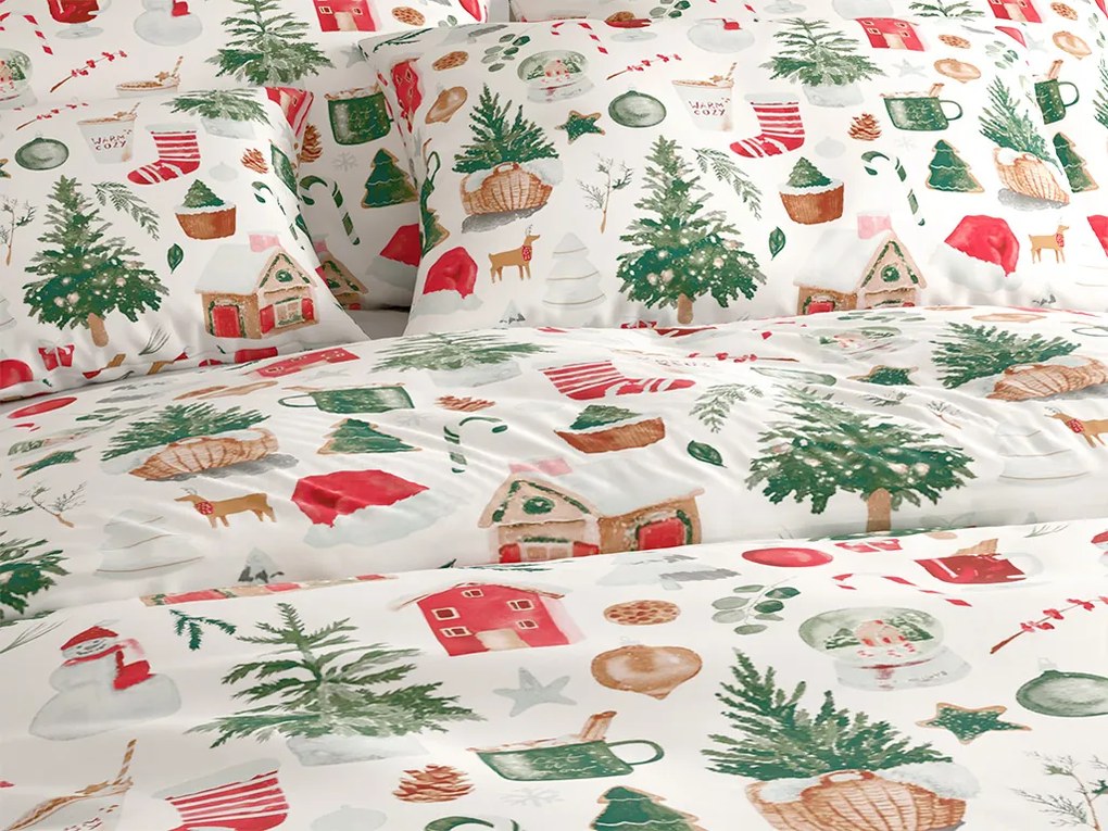 Lenjerie de pat din bumbac MAGIC CHRISTMAS albă Dimensiune lenjerie de pat: 2 buc 70 x 90 cm | 200 x 220 cm