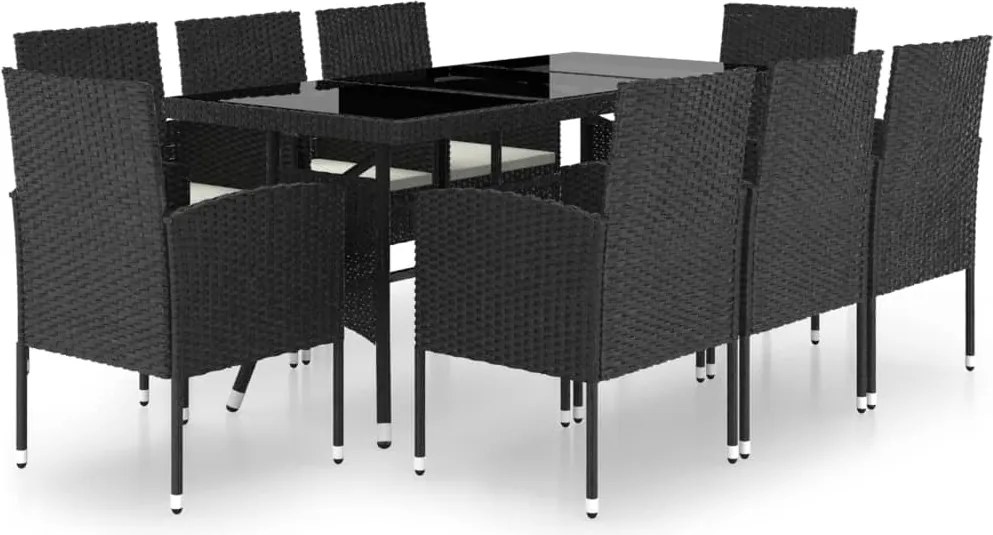 vidaXL Set mobilier de grădină, 9 piese, poliratan