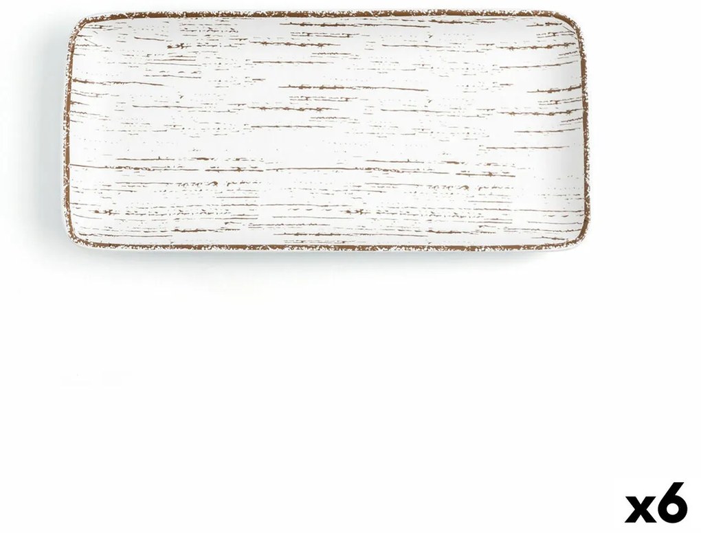 Platou pentru servire ariane tornado ceramică bicolor (36 x 16,5 cm) (6 unități)