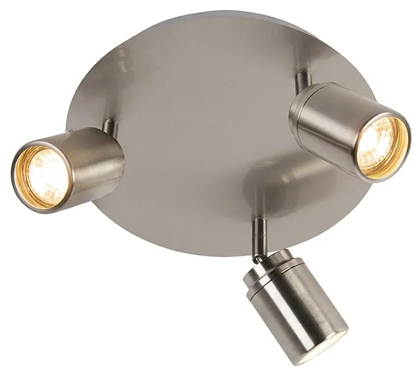 Spot modern pentru baie din oțel cu 3 lumini IP44 - Ducha