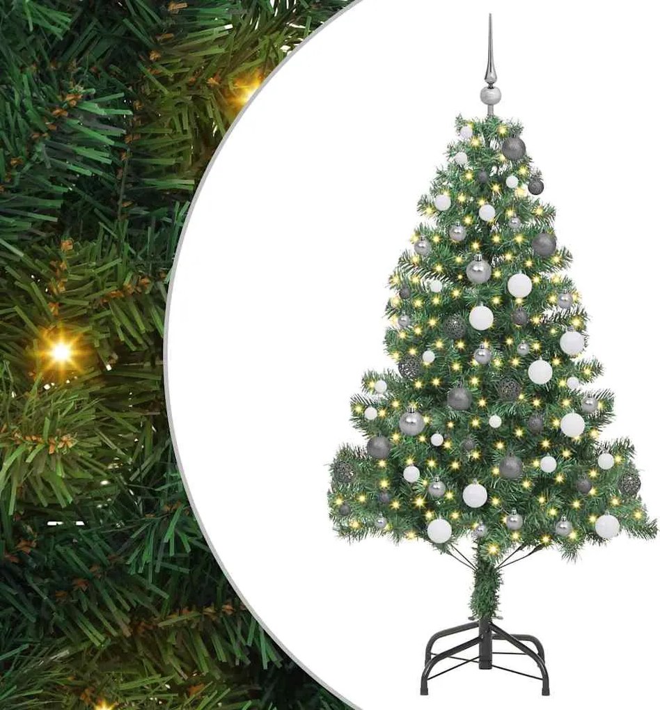 vidaXL Brad de Crăciun cu 300 LED cu suport Verde 180 cm PVC