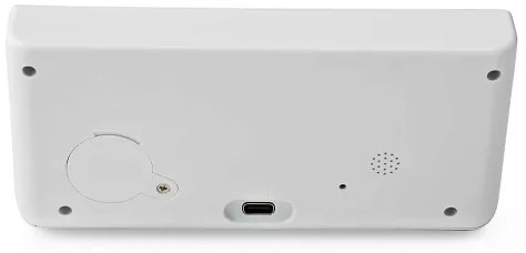 Nedis WCACQ20WT - Ceas cu alarmă, ecran LCD și încărcător wireless 15W/5V alb
