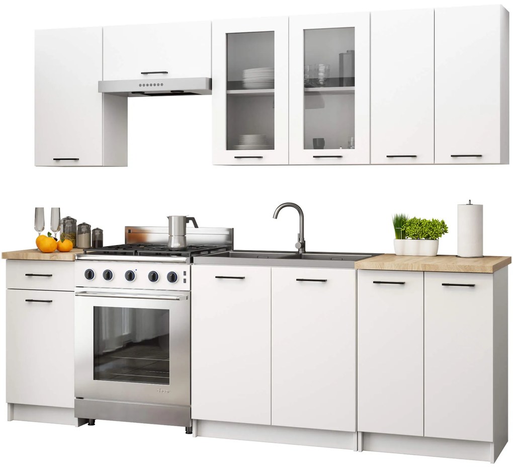 Vitrină de bucătărie superioară Organo 720 (alb). 1117505