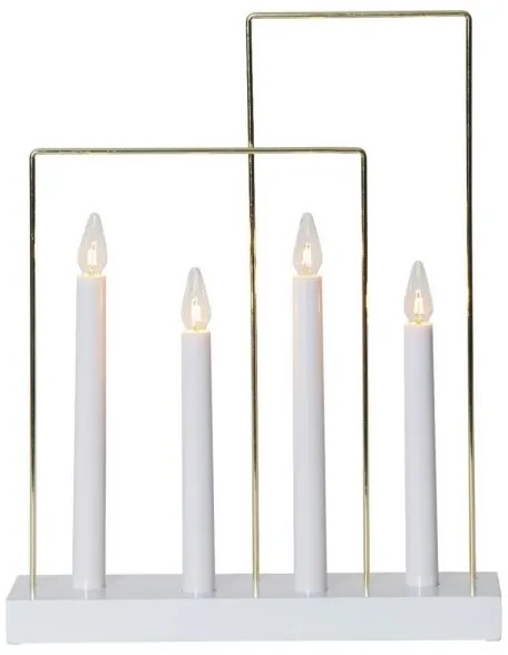 Sfeșnic de Crăciun GLOSSY FRAME 4xE10/3W/230V alb Eglo 410985