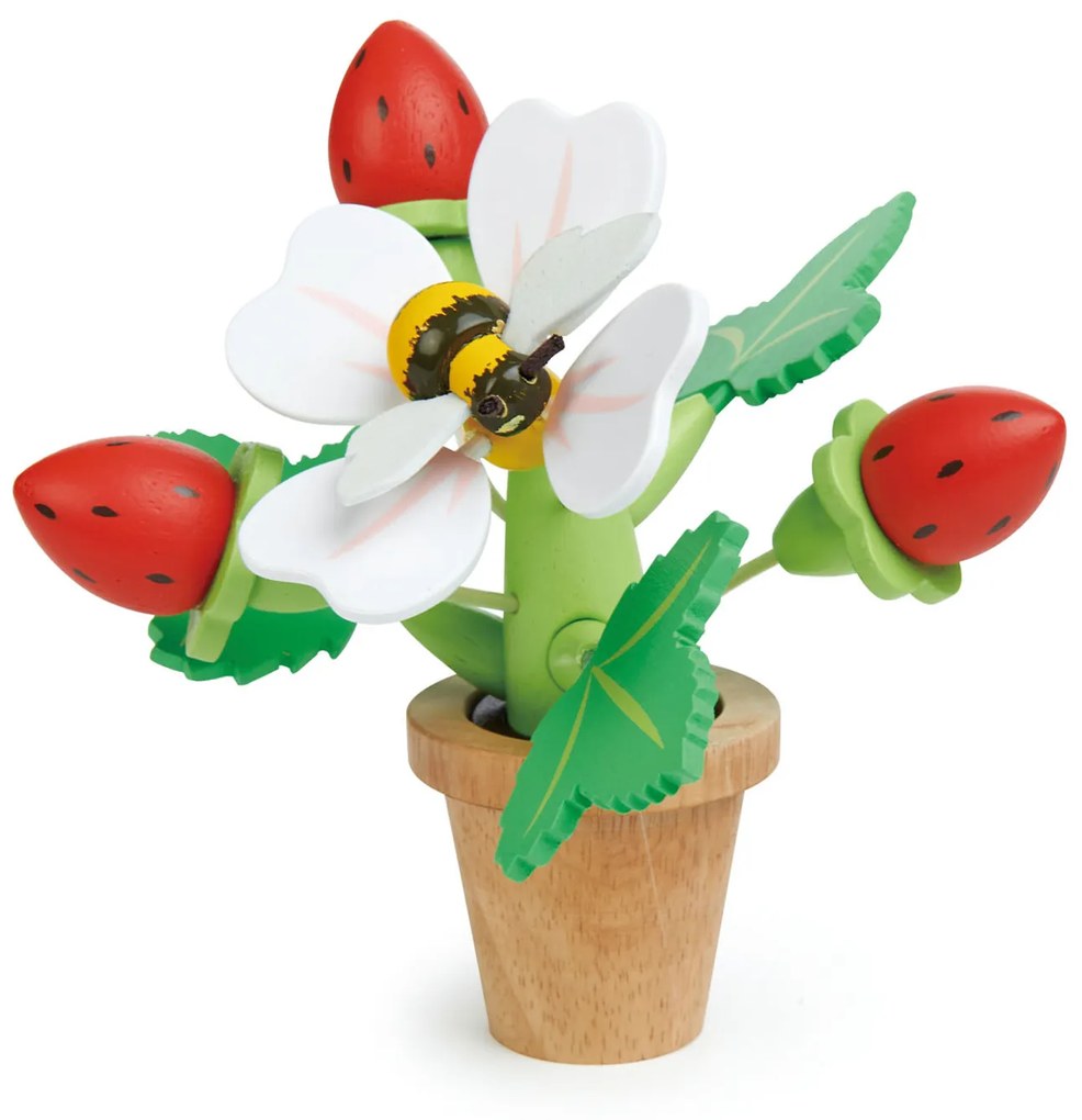 Tender Leaf Toys - Capsuni in ghiveci din lemn - Strawberry Flower Pot