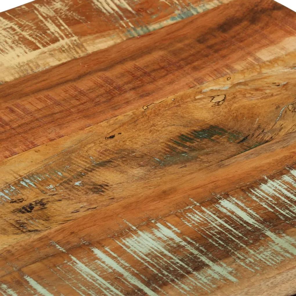 Masa laterala, 40x40x45 cm, lemn masiv reciclat 1, maro si verde