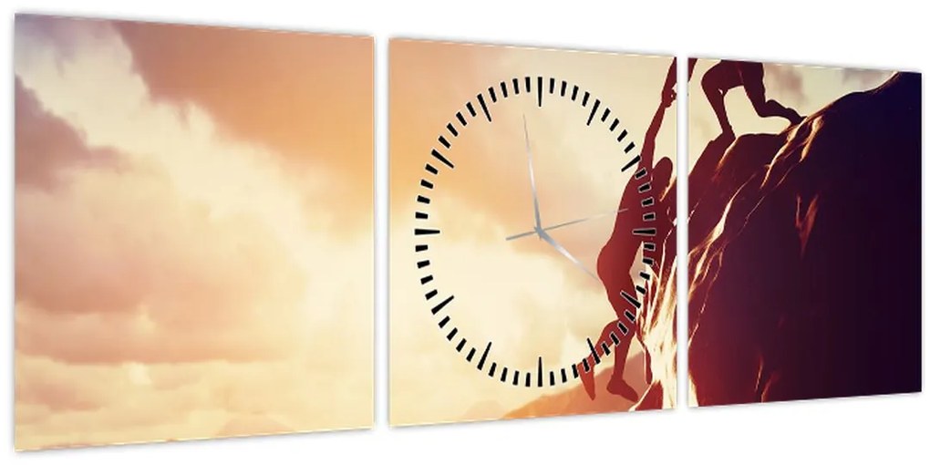 Tablou - Alpiniști (cu ceas) (90x30 cm)