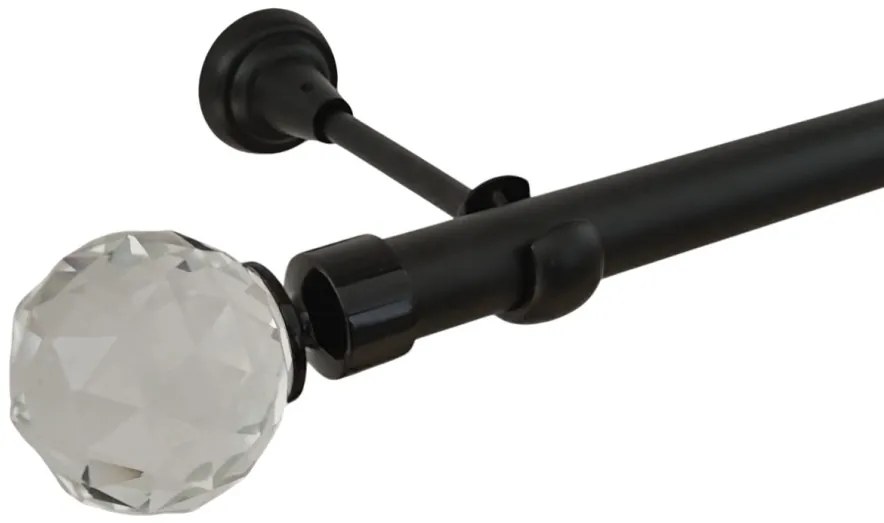 Galerie simpla fara inele kula cristal 25 mm - negru (Alege marime: 280 cm)