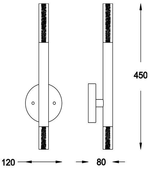 Lampă LED de perete Zuma Line W0461-02E-P7P7 ONE 2xLED/5W/230V negru