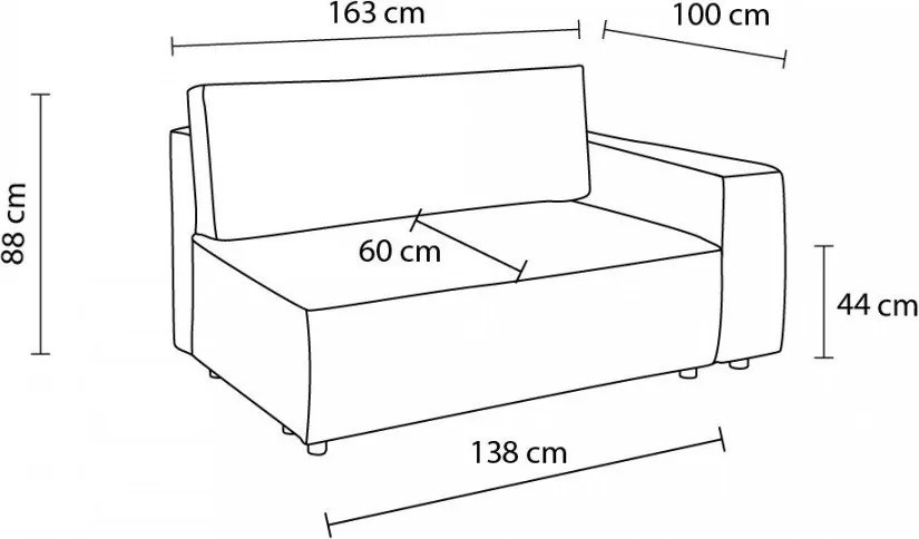 Modul pentru canapea albastru cu tapițerie din catifea reiată (cu colț pe partea stângă ) Nihad modular – Bobochic Paris