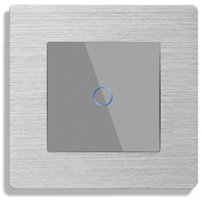 Intrerupator Simplu cu Touch din Sticla si Rama de Aluminiu LUXION, protocol Zigbee