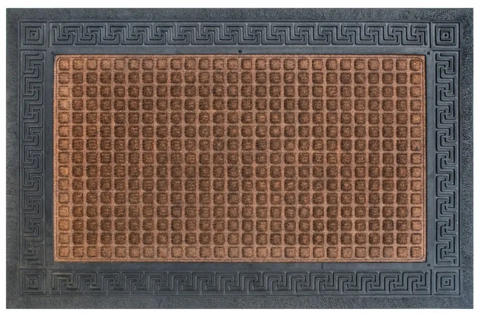 Covoras intrare Cauciucat, Model Atena 833 102, Dimensiunea 40 x 60 cm, Maro