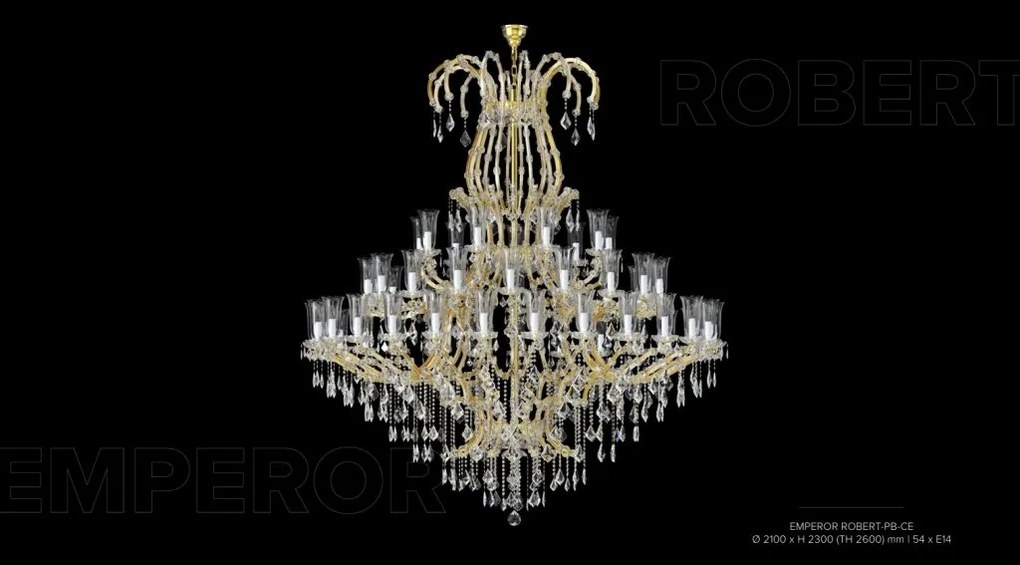 Candelabru Cristal Bohemia Exclusive 54 brate EMPEROR ROBERT