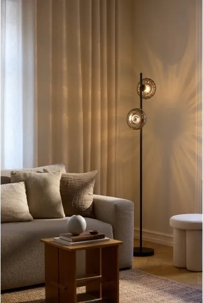 Osram - Lampă de podea DECOR SMOKE 2xE14/12W/230V negru/gri fumuriu