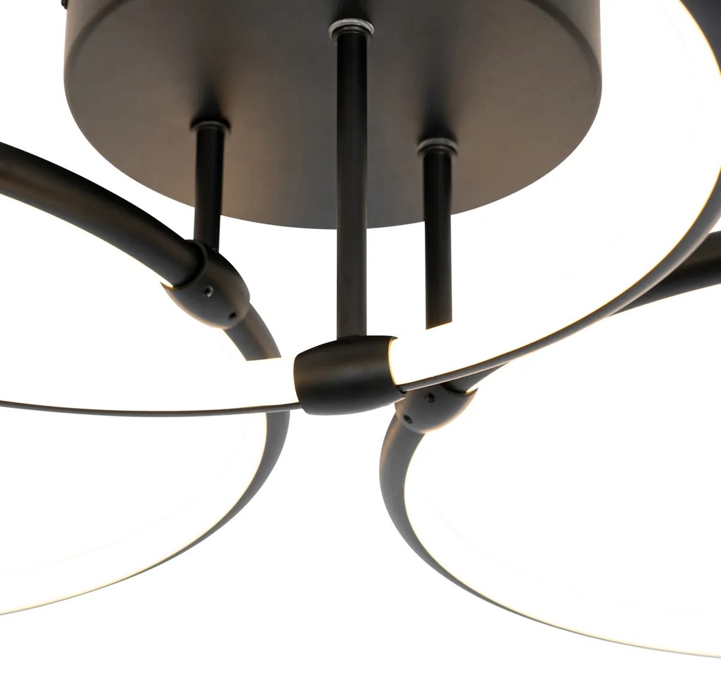 Plafoniera neagra cu LED 3 trepte de reglare a luminozității 3 lumini - Joaniqa