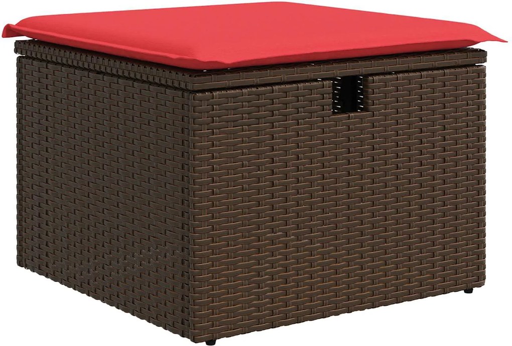 vidaXL Scaun de grădină cu pernă, maro, 55x55x37 cm, poliratan