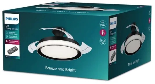 Plafonieră LED cu ventilator Philips LED/35W/230V 5500/4000/2700K negru + telecomandă