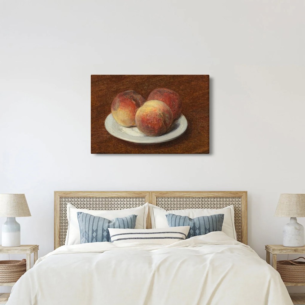 Tablou - Henri Fantin-Latour, Three Peaches on a Plate, reproducere (90x60 cm)