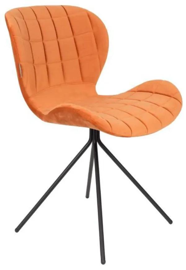 Set 2 scaune dining catifea portocalie OMG