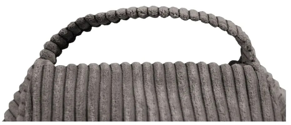 Fotoliu bean bag gri deschis cu tapițerie din catifea reiată Play Amuse – SLOWDOWN