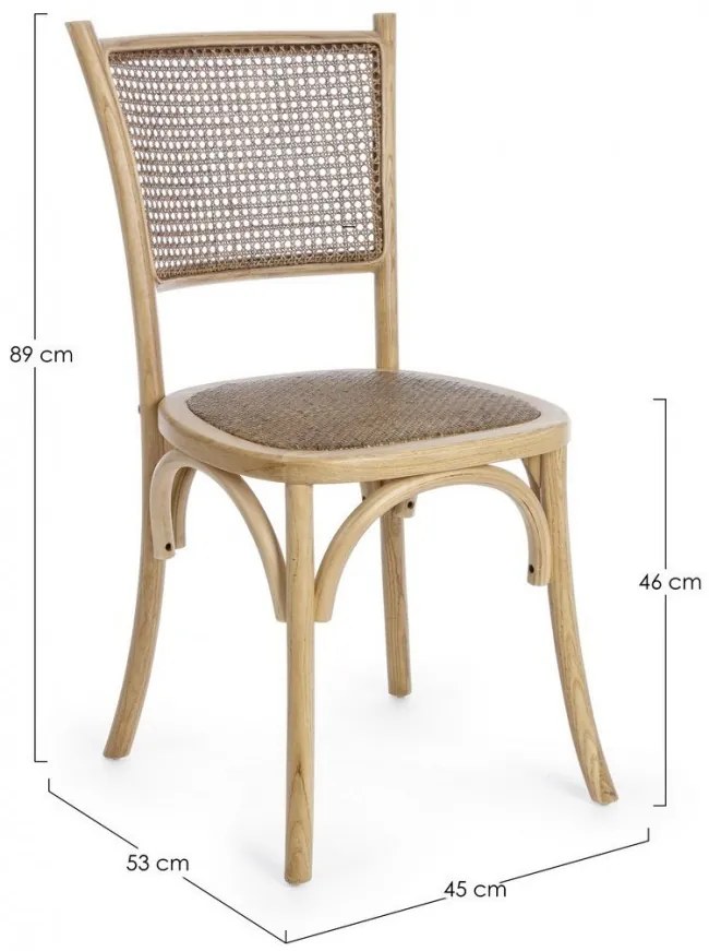 Scaun natural din rachita si lemn de Ulm, Carrel Bizzotto