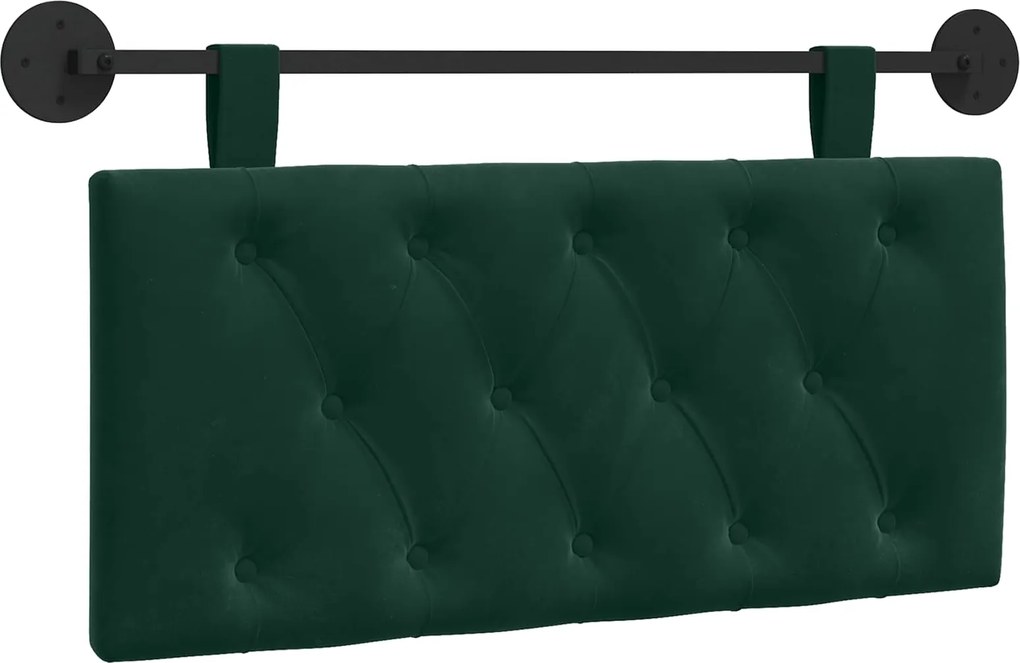 vidaXL Cap de pat suspendat Verde închis 100 x 55 x 7 cm Catifea